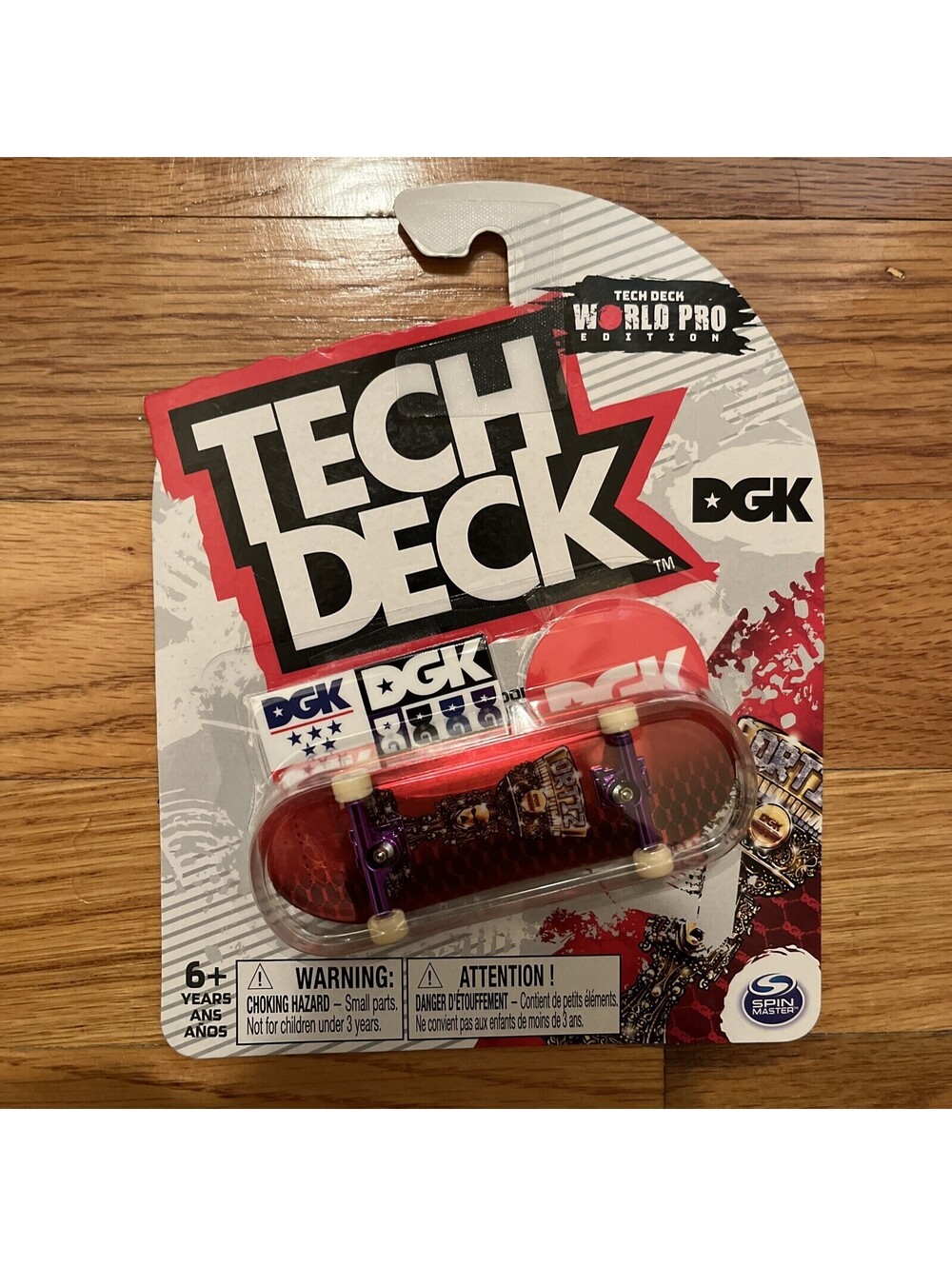 New/Sealed Tech Deck World Pro Edition DGK Chaz Ortiz Metallic Red Spin Master